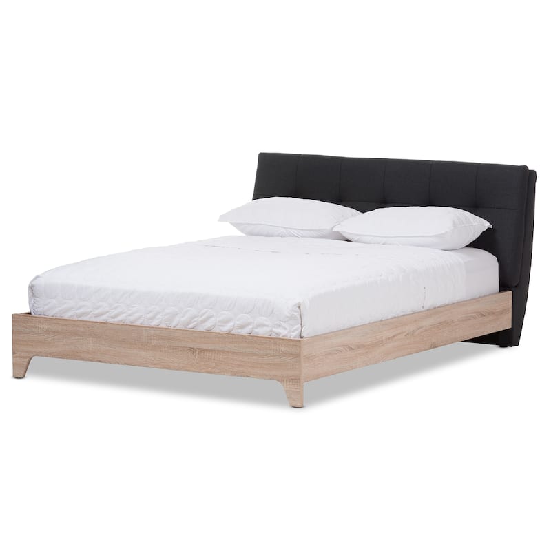 Mid-Century Fabric Upholstered Platform Bed by Baxton Studio