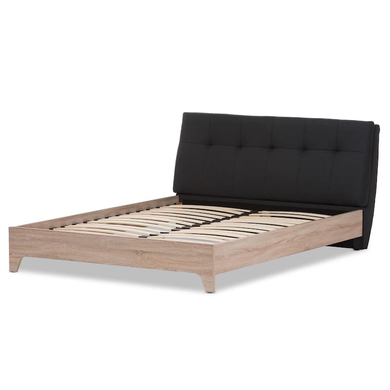 Mid-Century Fabric Upholstered Platform Bed by Baxton Studio