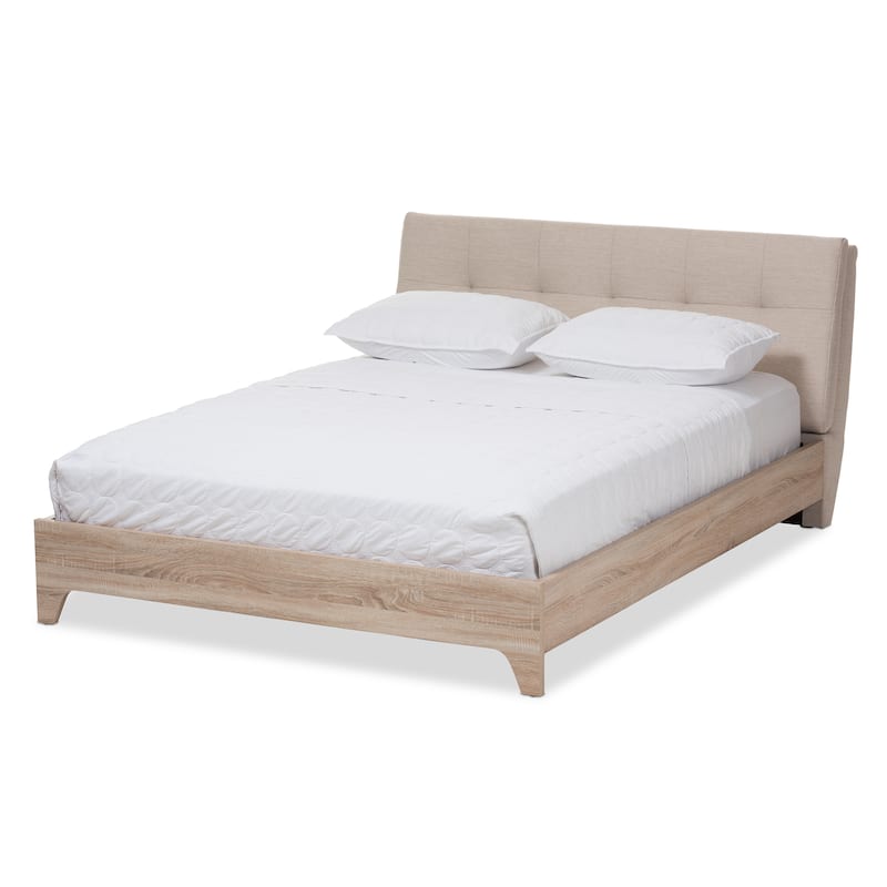 Mid-Century Fabric Upholstered Platform Bed by Baxton Studio