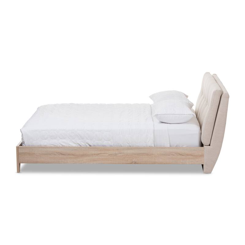 Mid-Century Fabric Upholstered Platform Bed by Baxton Studio