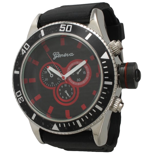Olivia Pratt Men's Simple and Bold Black Silicone One Size Watch. Opens flyout.