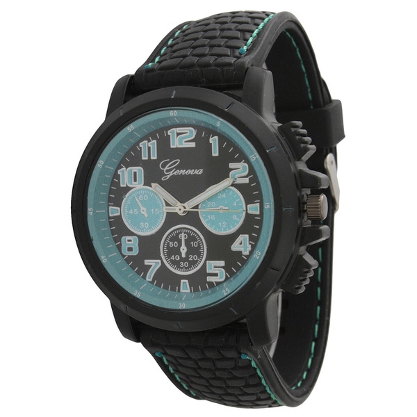Olivia Pratt Men's Textured Silicone/Stainless Steel One-size Rugged Watch. Opens flyout.