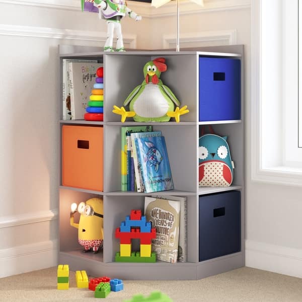 Shop Riverridge Kids 6 Cubby 3 Shelf Corner Cabinet Overstock