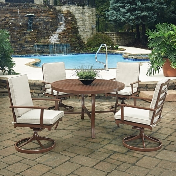Shop Key West 5 Pc. Round Outdoor Dining Table& 4 Swivel ...
