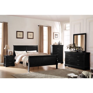 Acme Furniture Louis Philippe Black 4-Piece Sleigh Bedroom Set
