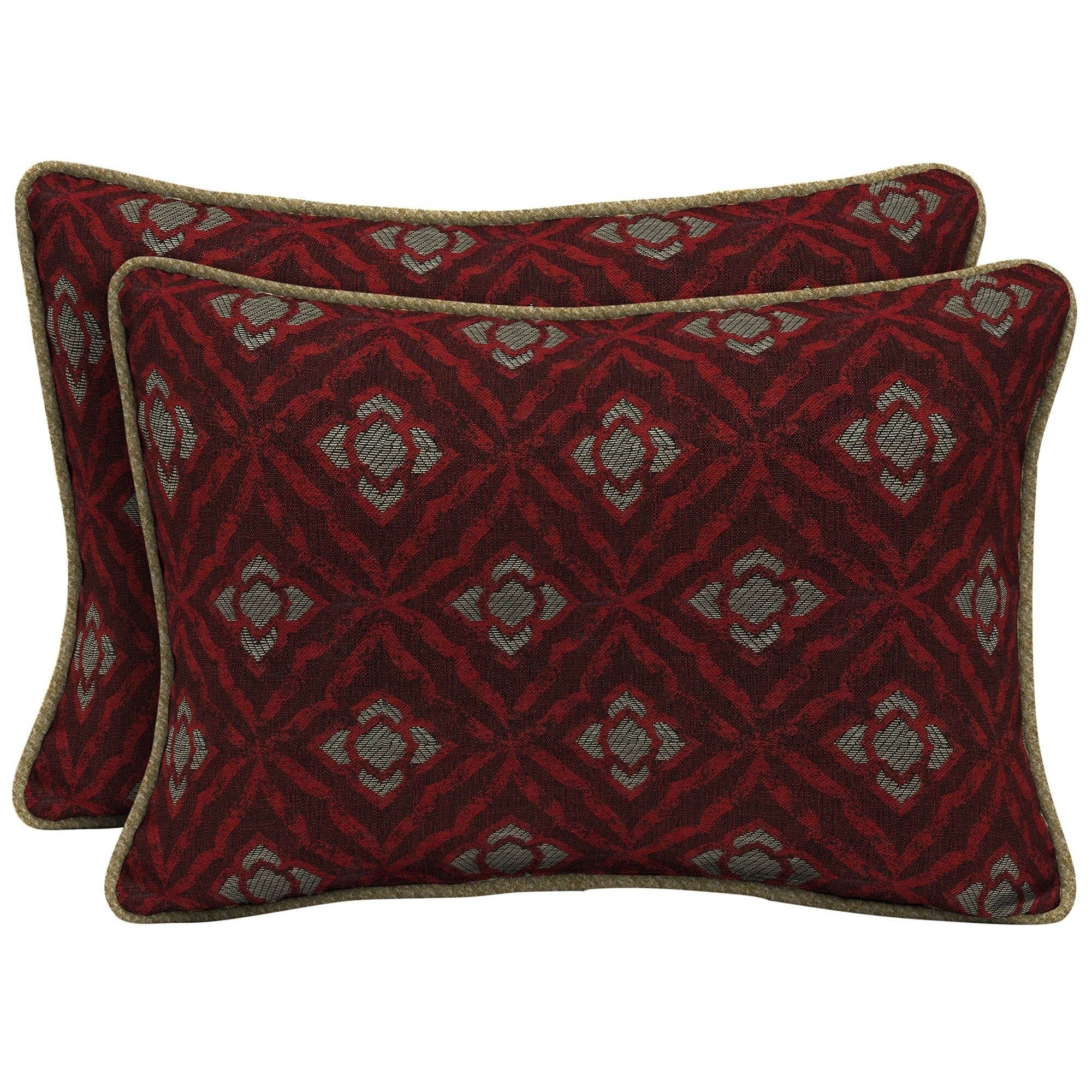 Shop Bombay Outdoors Geo Floral Berry Oversize Lumbar Pillow With