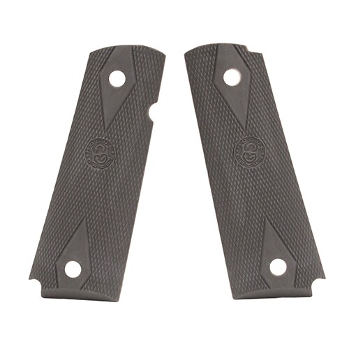 Hogue Colt Government Rubber Grip Panels, Checkered with Diamonds Pewter