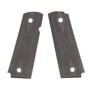 Hogue Colt Government Rubber Grip Panels, Checkered with Diamonds Pewter