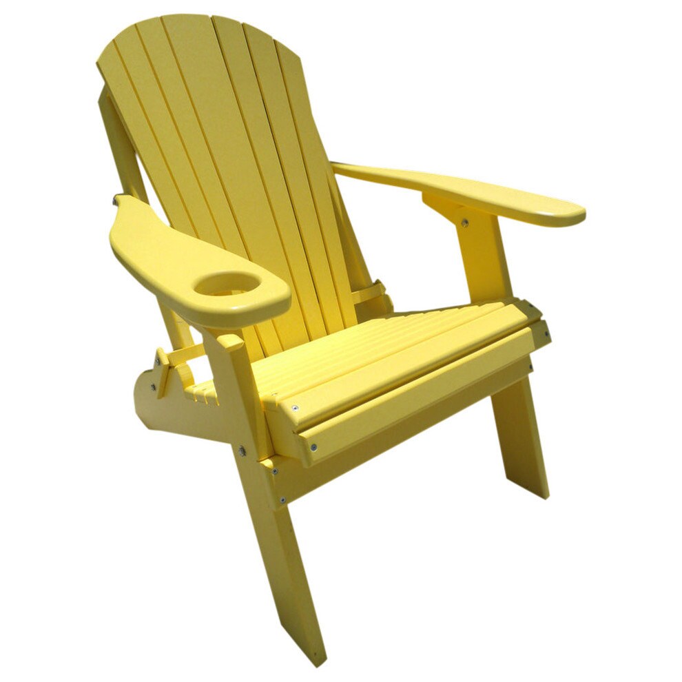 Shop Black Friday Deals On Poly Lumber Wood Folding Adirondack Chair With Cup Holder Overstock 14230307