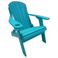 Poly Lumber Wood Folding Adirondack Chair with Cup Holder