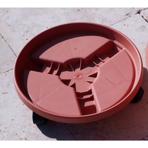 Bloem Round Plant Caddie Saucer, 16-inch, Terra Cotta