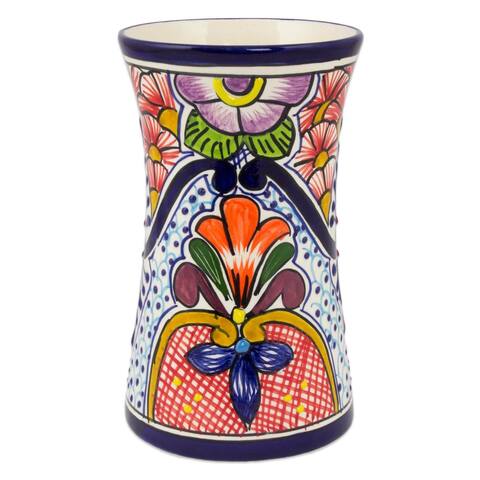 Handmade Ceramic Vase Radiant Flowers (Mexico)