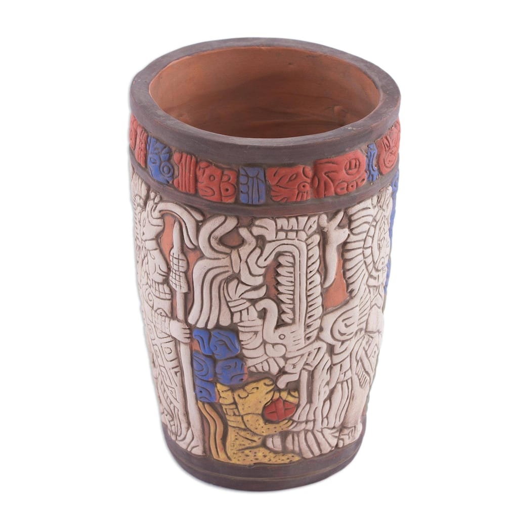 Handmade Ceramic Vase, Maya King of Tikal (Mexico)