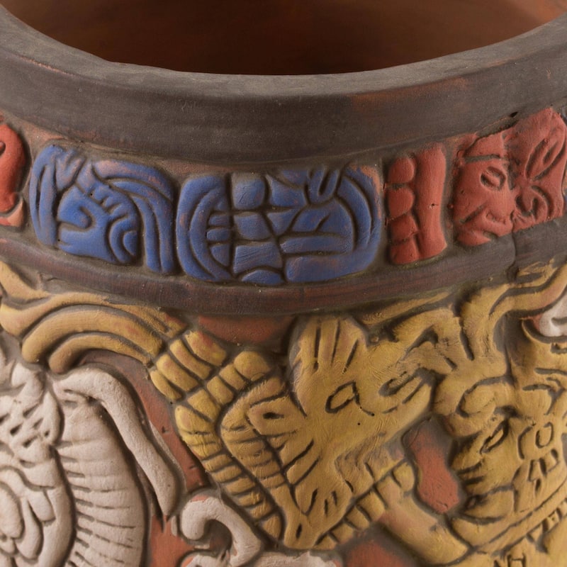 Handmade Ceramic Vase, Maya King of Tikal (Mexico)