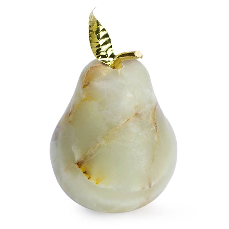NOVICA Handmade Onyx Figurine, 'Tempting Pear' (Mexico)