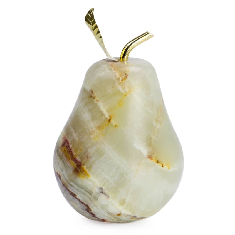 NOVICA Handmade Onyx Figurine, 'Tempting Pear' (Mexico)