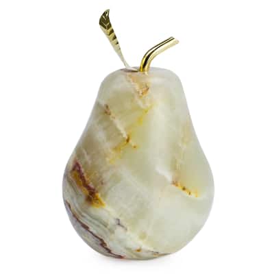 NOVICA Handmade Onyx Figurine, 'Tempting Pear' (Mexico)