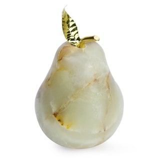 NOVICA Handmade Onyx Figurine, 'Tempting Pear' (Mexico)