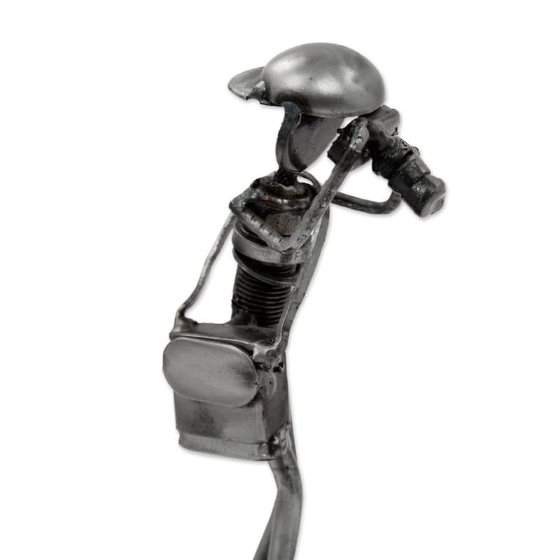 NOVICA Handmade Upcycled Auto Part Sculpture, Rustic Photographer (Mexico)