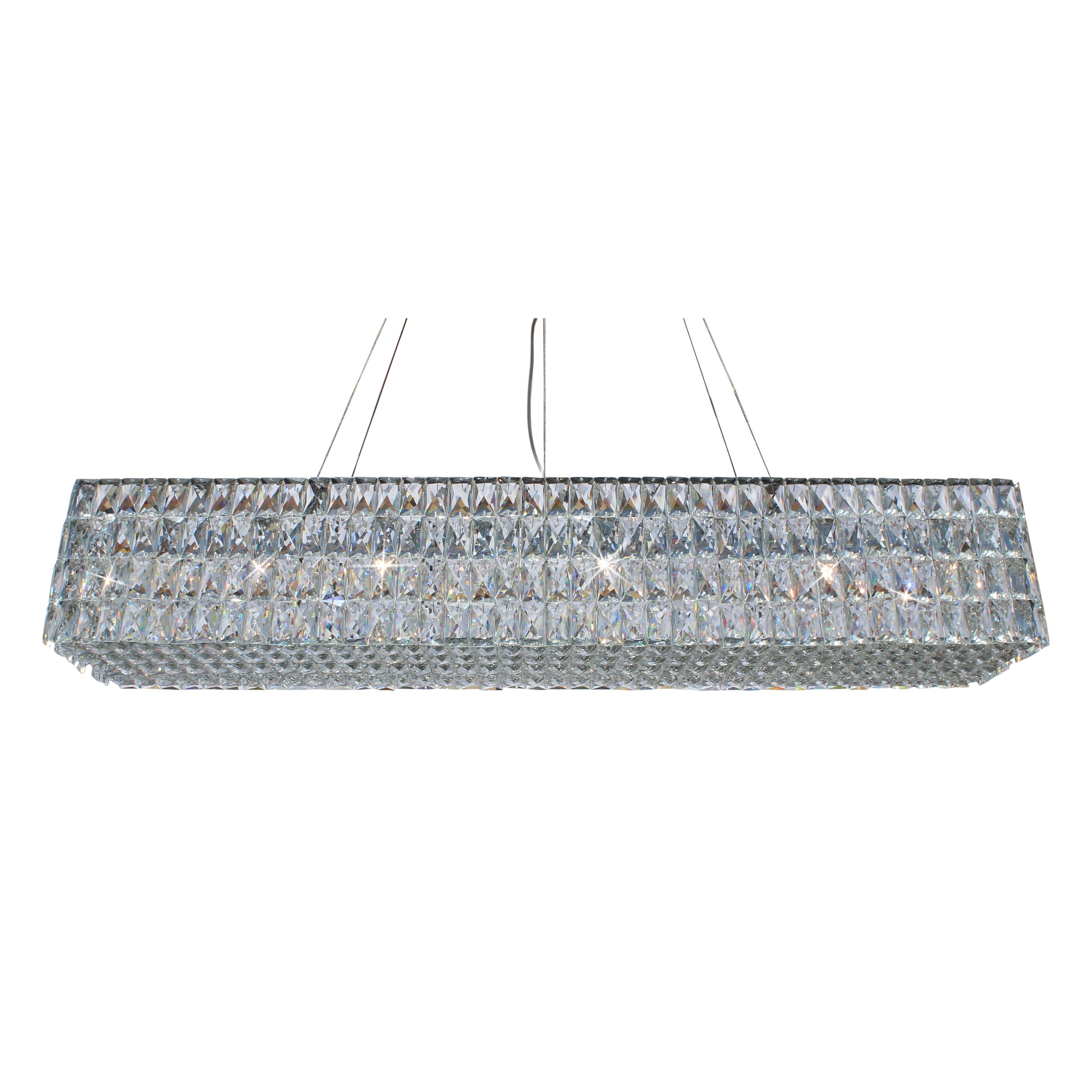 The Baker Rectangular Clear Crystal Chandelier (Baker Rectangular Clear Crystal Chandelier) - Chandeliers For Bedrooms by Overstock.com