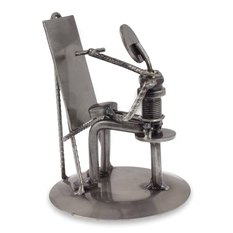 NOVICA Handmade Auto Part Sculpture, Rustic Artist At Work (Mexico)