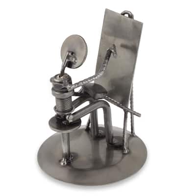 NOVICA Handmade Auto Part Sculpture, Rustic Artist At Work (Mexico)