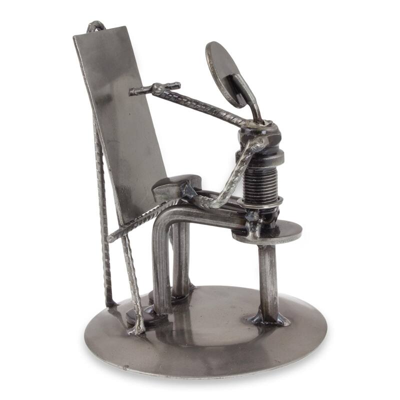 NOVICA Handmade Auto Part Sculpture, Rustic Artist At Work (Mexico)