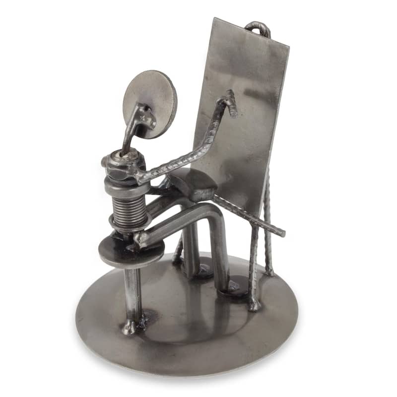 NOVICA Handmade Auto Part Sculpture, Rustic Artist At Work (Mexico)