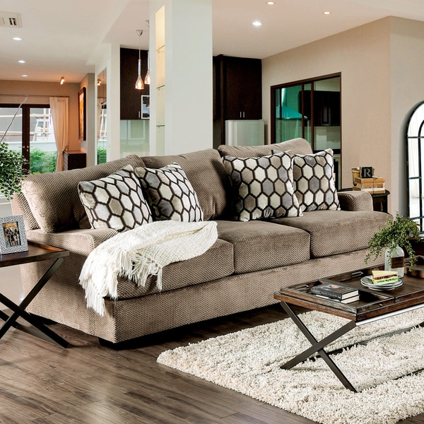 Sheila Transitional Modern English Style Velvet Sofa by Furniture of America