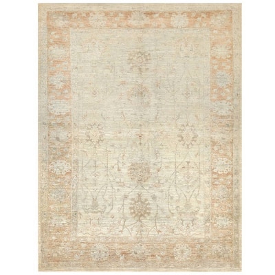 HERAT ORIENTAL 5'5 X 7'1 Handmade One-of-a-Kind Vegetable Dye Oushak Wool Rug - 5'5 x 7'1