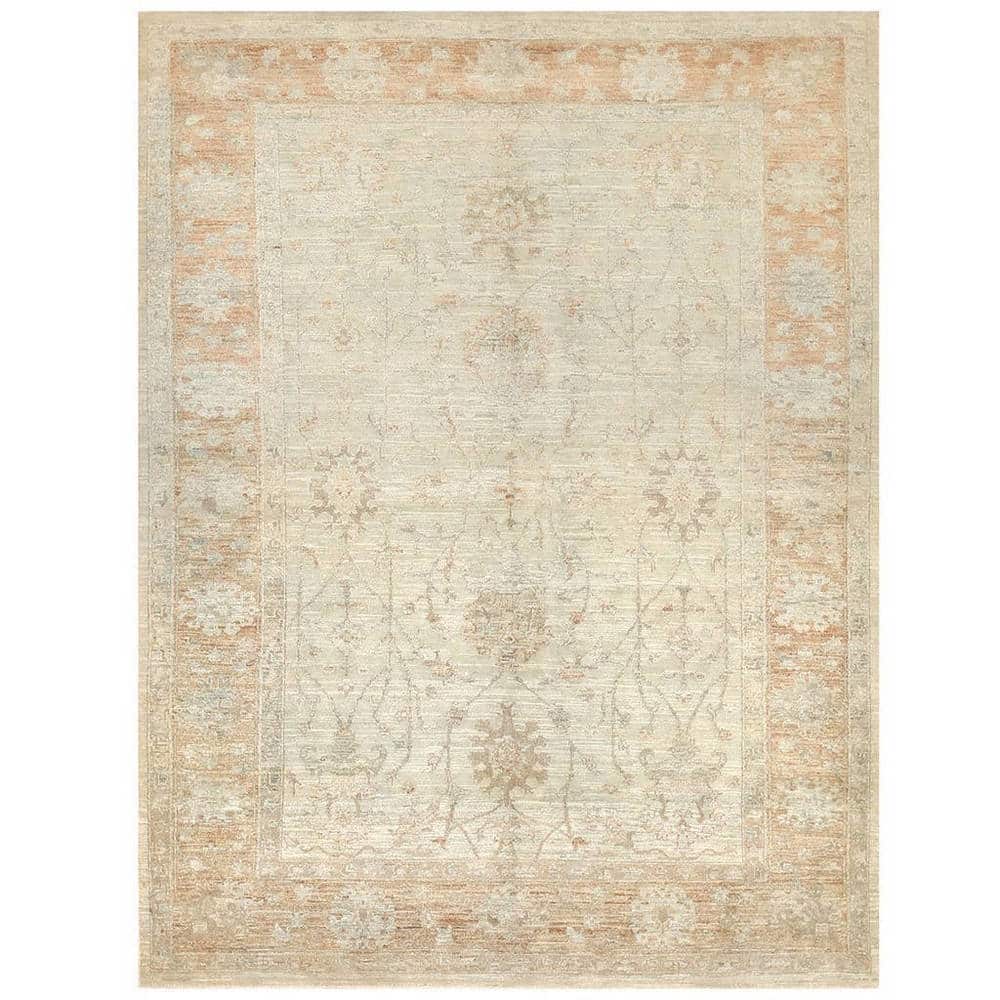 HERAT ORIENTAL 5'5 X 7'1 Handmade One-of-a-Kind Vegetable Dye Oushak Wool Rug - 5'5 x 7'1