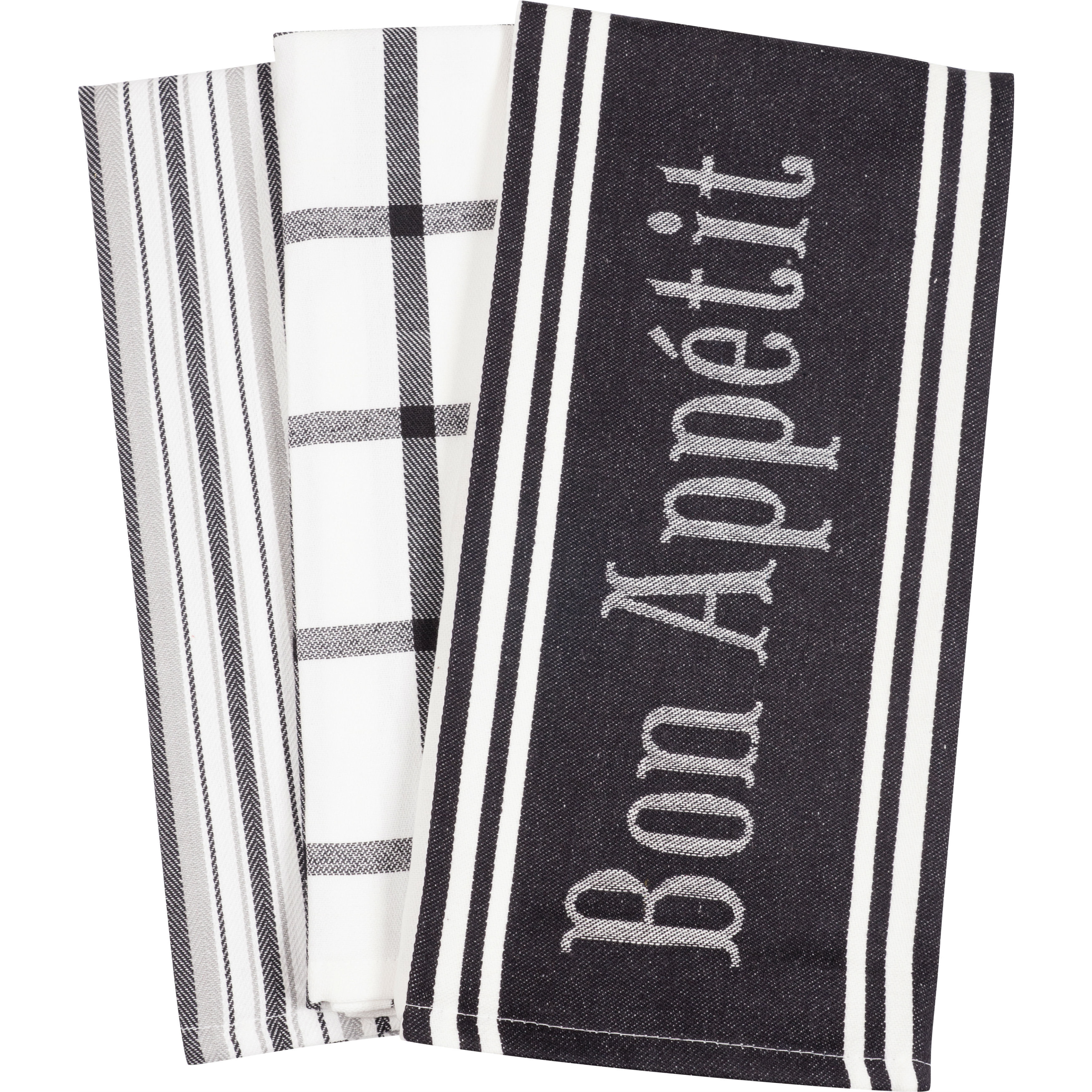 black kitchen towel set