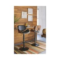Strick & Bolton Harley Adjustable Height Matte Black Bar Stool - N/A