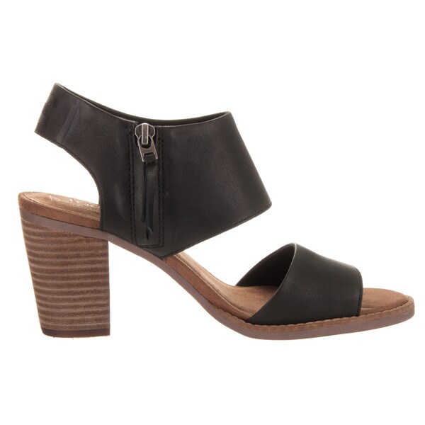toms majorca cutout sandal black leather