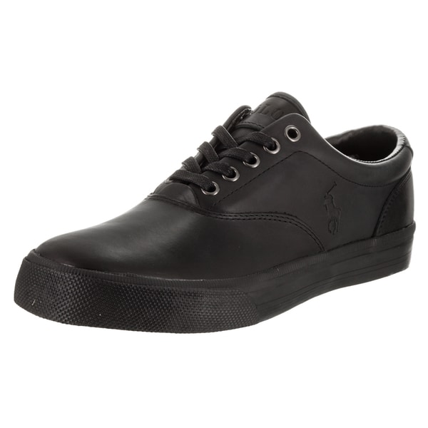 black leather polo shoes