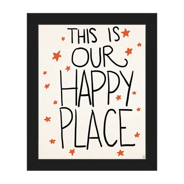 'This is Our Happy Place' Framed Canvas Wall Art Overstock 14231093