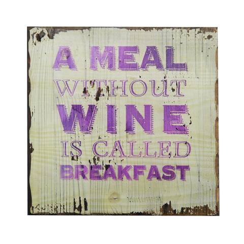 A Meal without Wine' Inspirational Wall Plaque