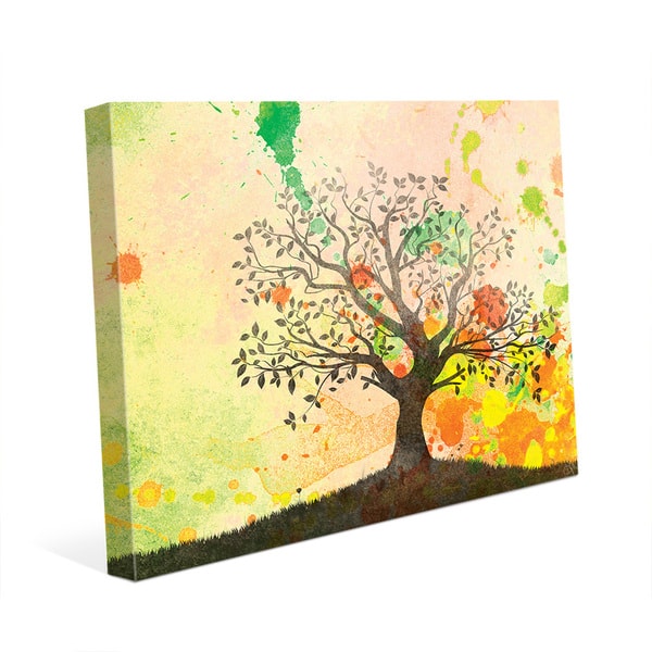 'Chartreuse Willow Silhouette' Canvas Wall Art - Bed Bath & Beyond ...