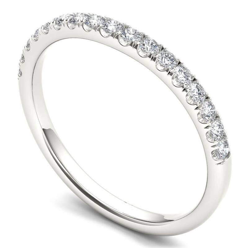 De Couer 14k White Gold 1/4ct TDW Diamond Women's Wedding Band