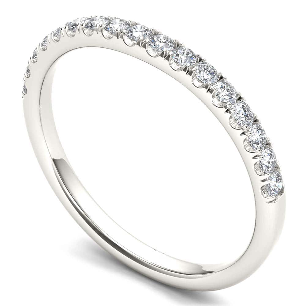 De Couer 14k White Gold 1/4ct TDW Diamond Women's Wedding Band