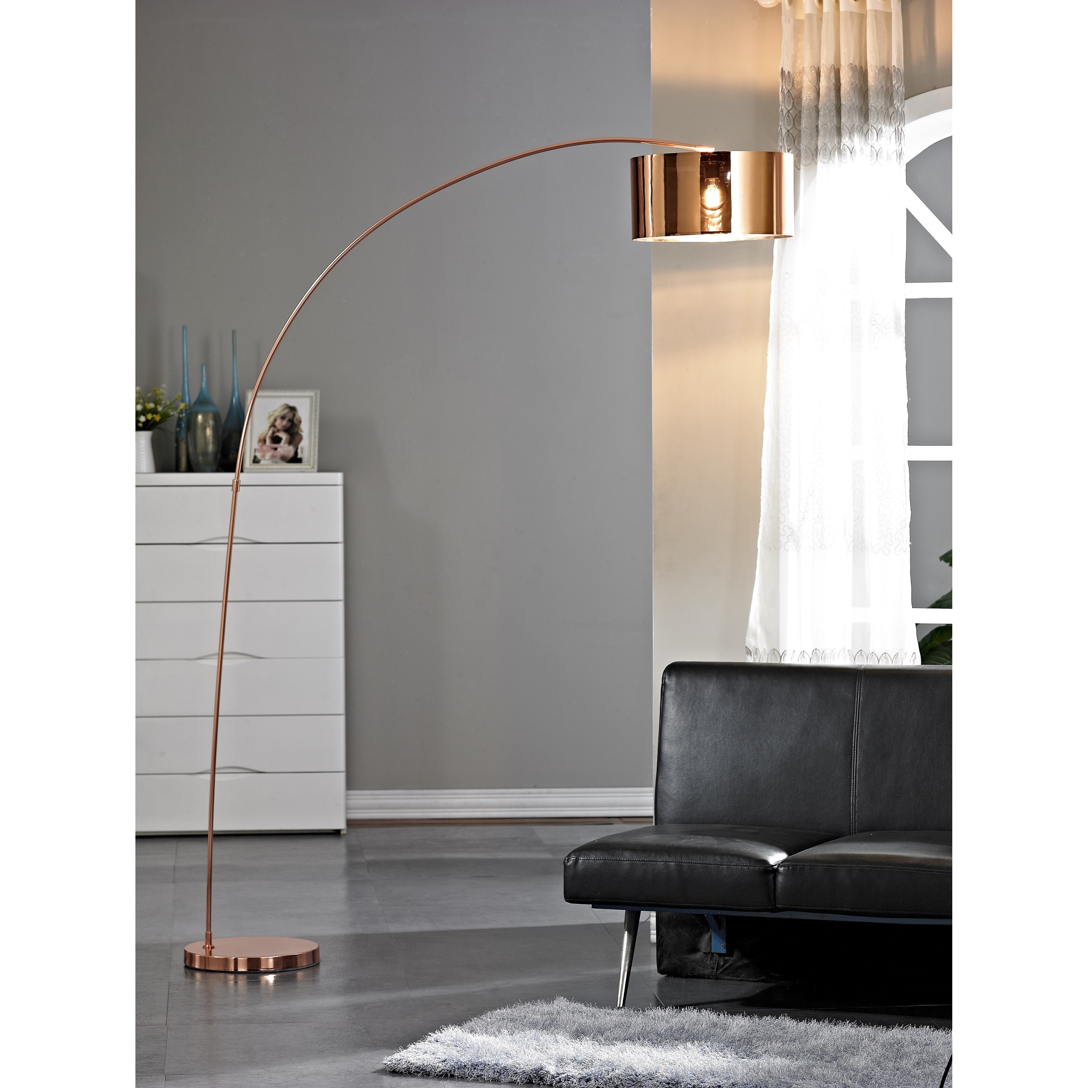 Shop Artiva Usa Adelina 81 Inch Rose Copper Led Arched Floor Lamp