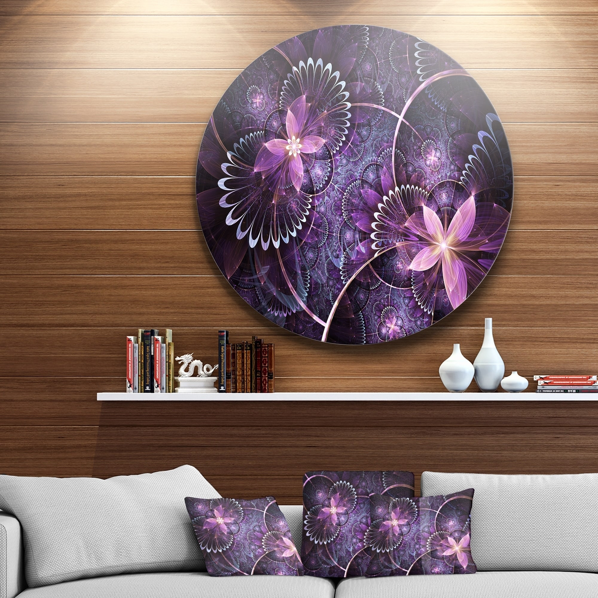in Designart TAP11969-32-39  Dark Red and Purple Fractal Flower Floral Blanket Décor Art for Home and Office Wall Tapestry Medium 32 in x 39 in 