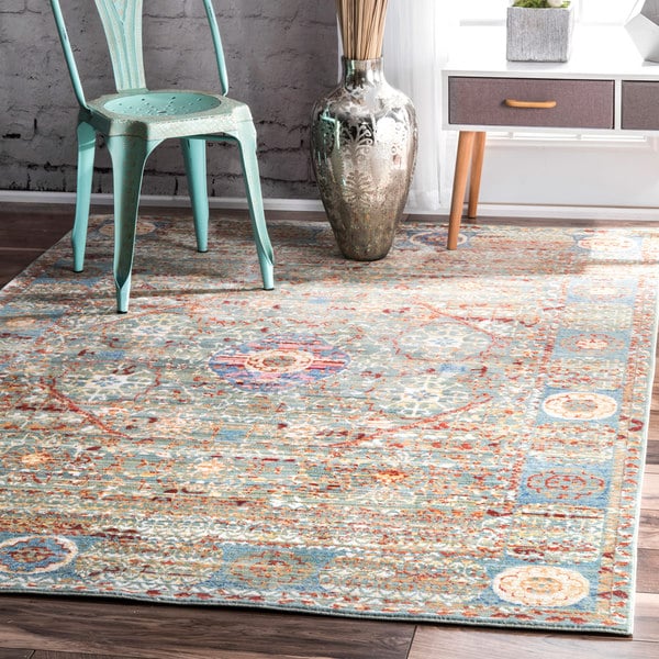 nuLOOM Vintage Persian Inspired Faded Medallion Area Rug. Opens flyout.