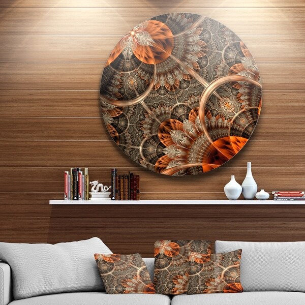 orange flower metal wall decor