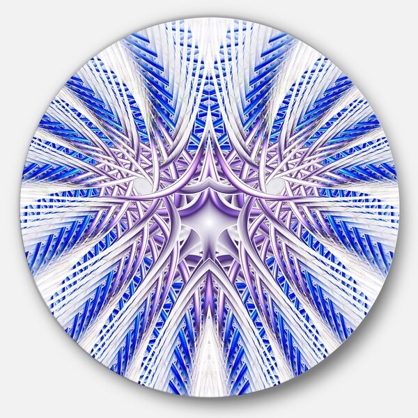 Designart 'Light Blue Unique Fractal Flower Design