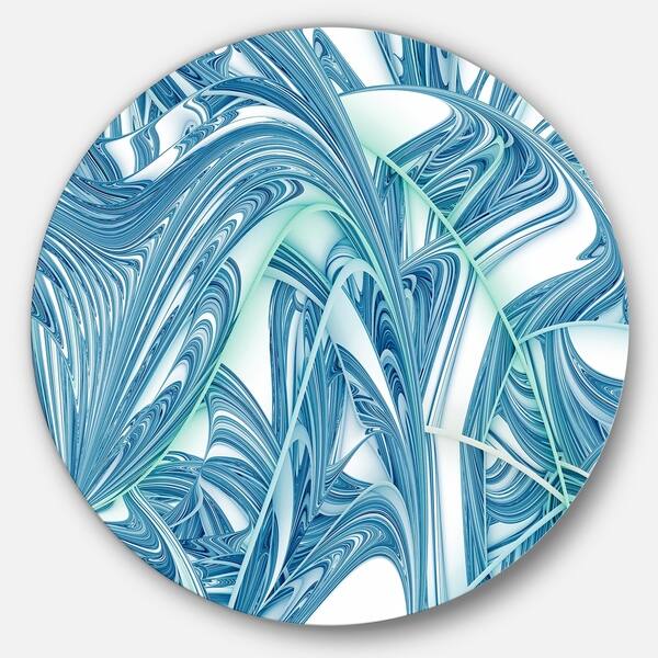 Designart Unique Blue Fractal Design Pattern Abstract Round Wall Art Overstock 14249513