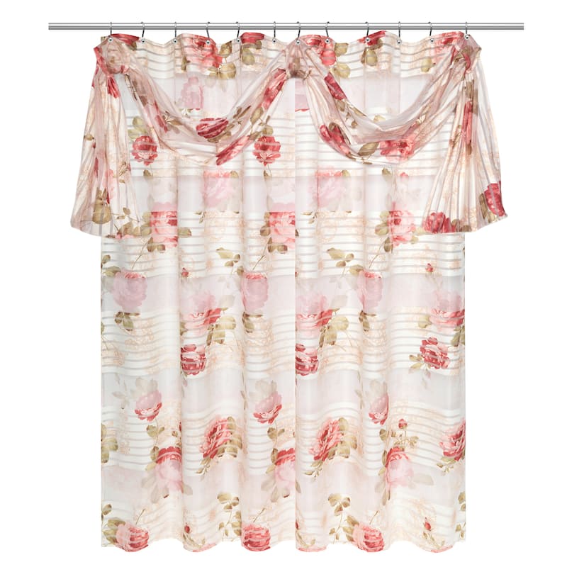 Shower Curtain And Hooks Set or Separates - Beige