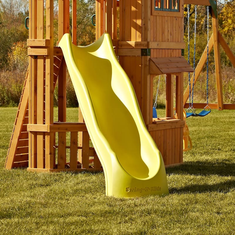Swing-N-Slide Yellow Speedwave Slide - Mounts to 42" to 48" Platforms - 92" L x 28" W x 14" H