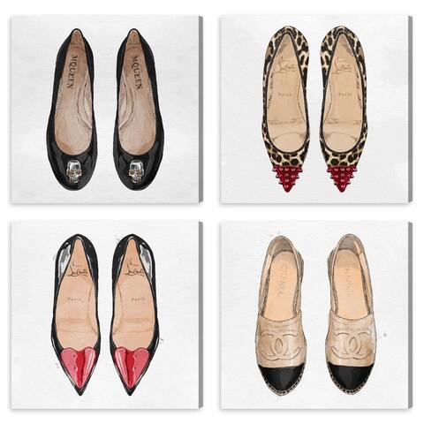Oliver Gal 'Fabulous Shoes- Set of 4' Canvas Art