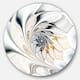 Designart 'White Stained Glass Floral Art' Floral Circle Wall Art - 11 x 11 - disc of 11 inch